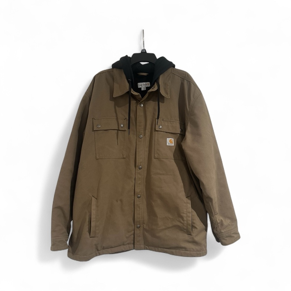 🛒🎯SOLD 🎯C a r h a r r t Mens QUICK DUCK® ROANE Hoodied Shirt Jacket XL - Picture 4 of 11